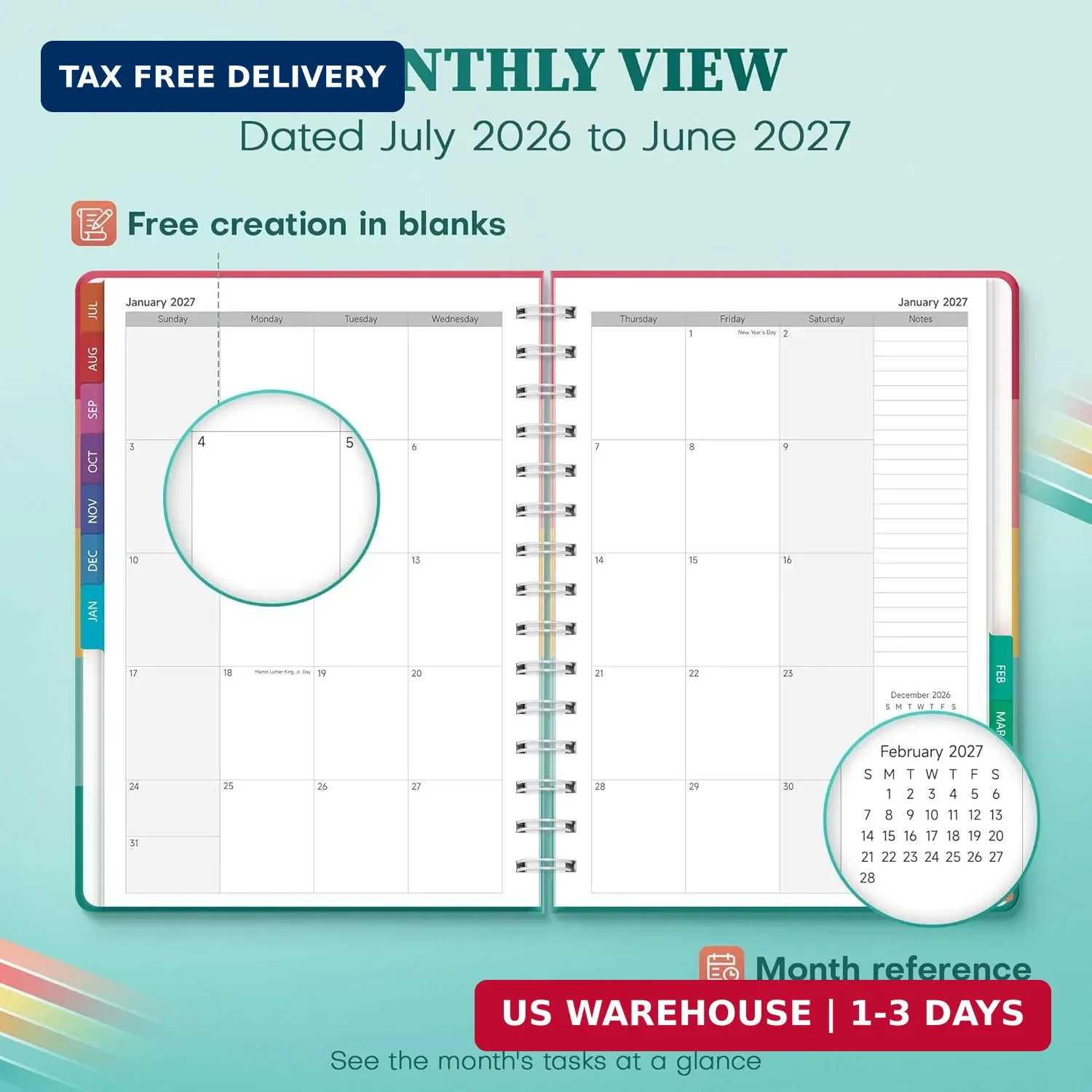 Planner 2026-2027 Monthly and Weekly Academic Planner July 2026 – June 2027, Har