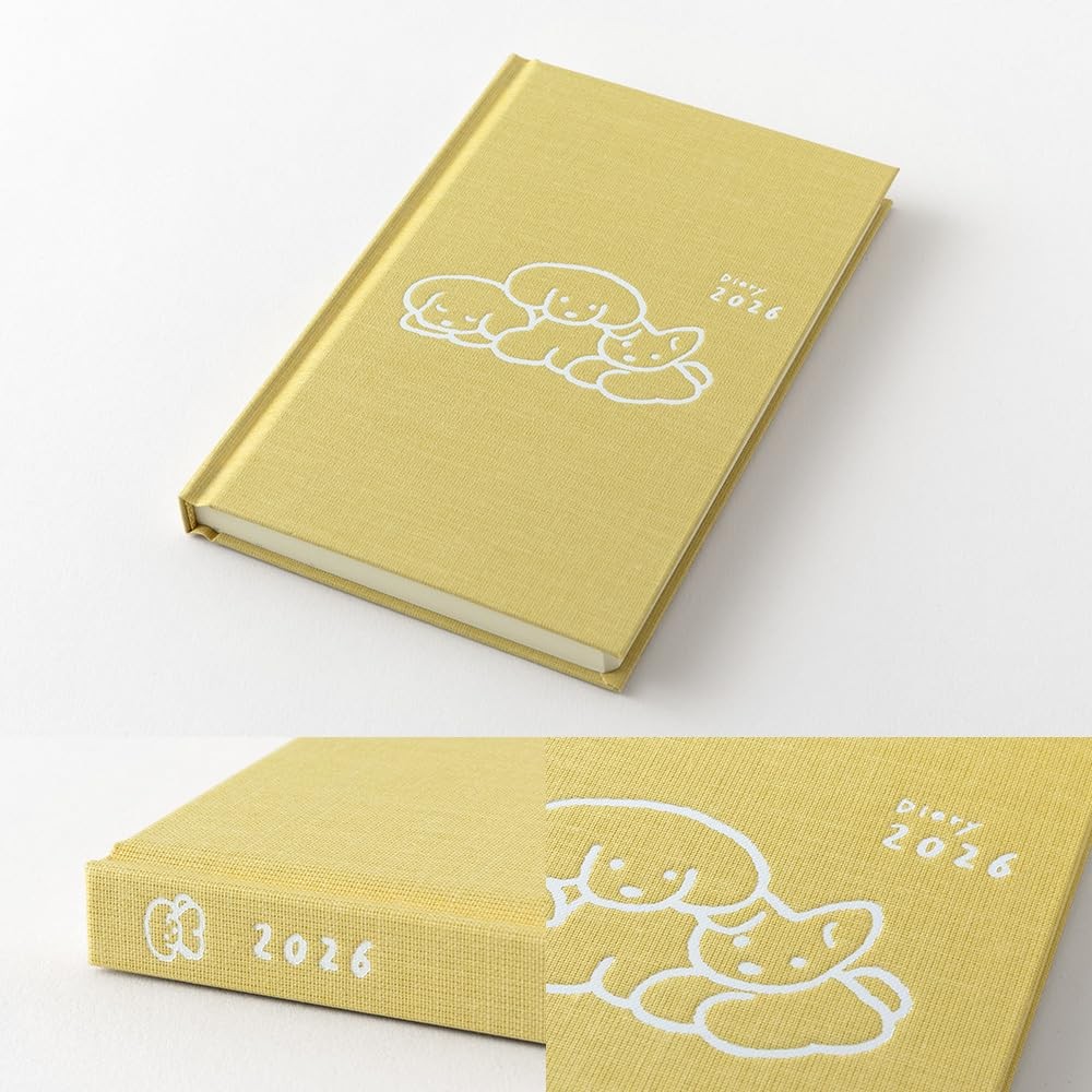 DESIGNPHIL midori Planner 2026 B6 Weekly Dog Pattern Yellow