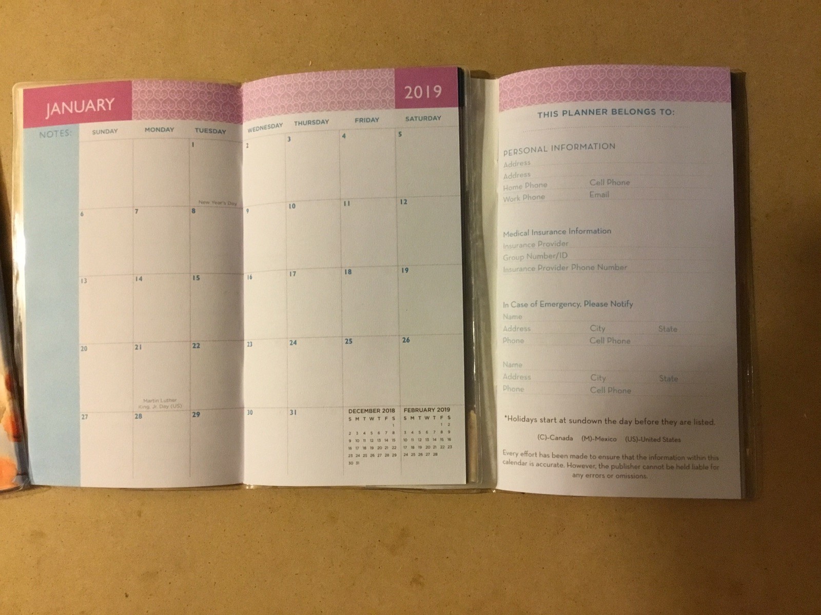 2 year 2019-20 Monthly Planner Calendar Organizer Pocket/Purse Size6 1/2″x3 3/4″