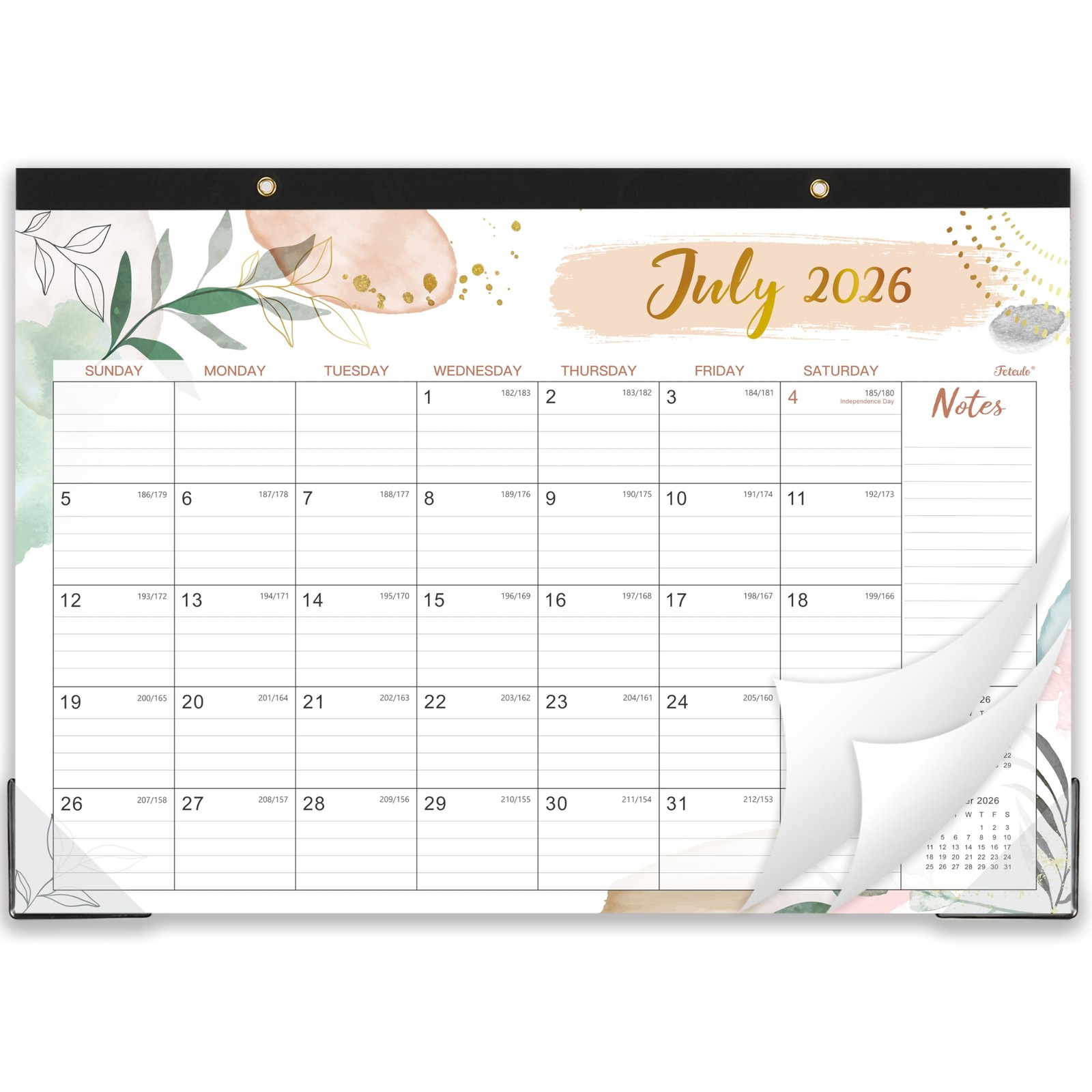 Desk Calendar 2026-2027 – 17×12, July 2026 12″ x 17″