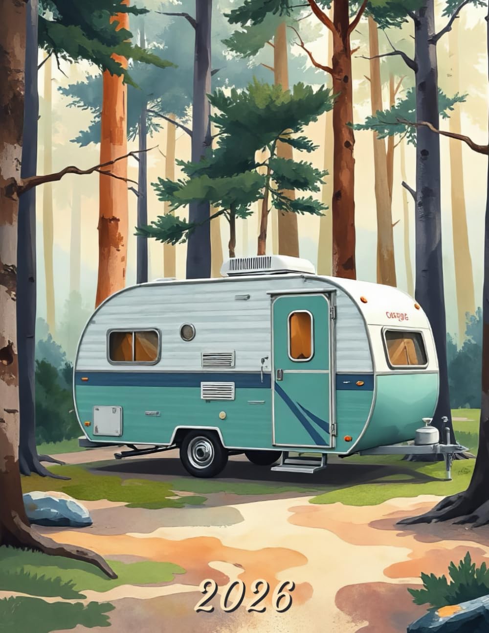 2026: Large Monthly Calendar Planner – Vintage RV Camper