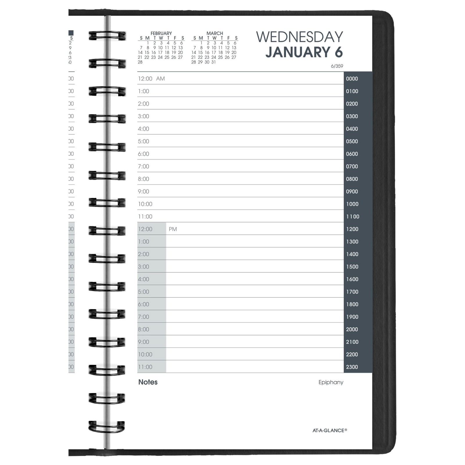 2026 At-A-Glance 70-203-05 24-Hour Daily Appointment Book, 5 x 8″