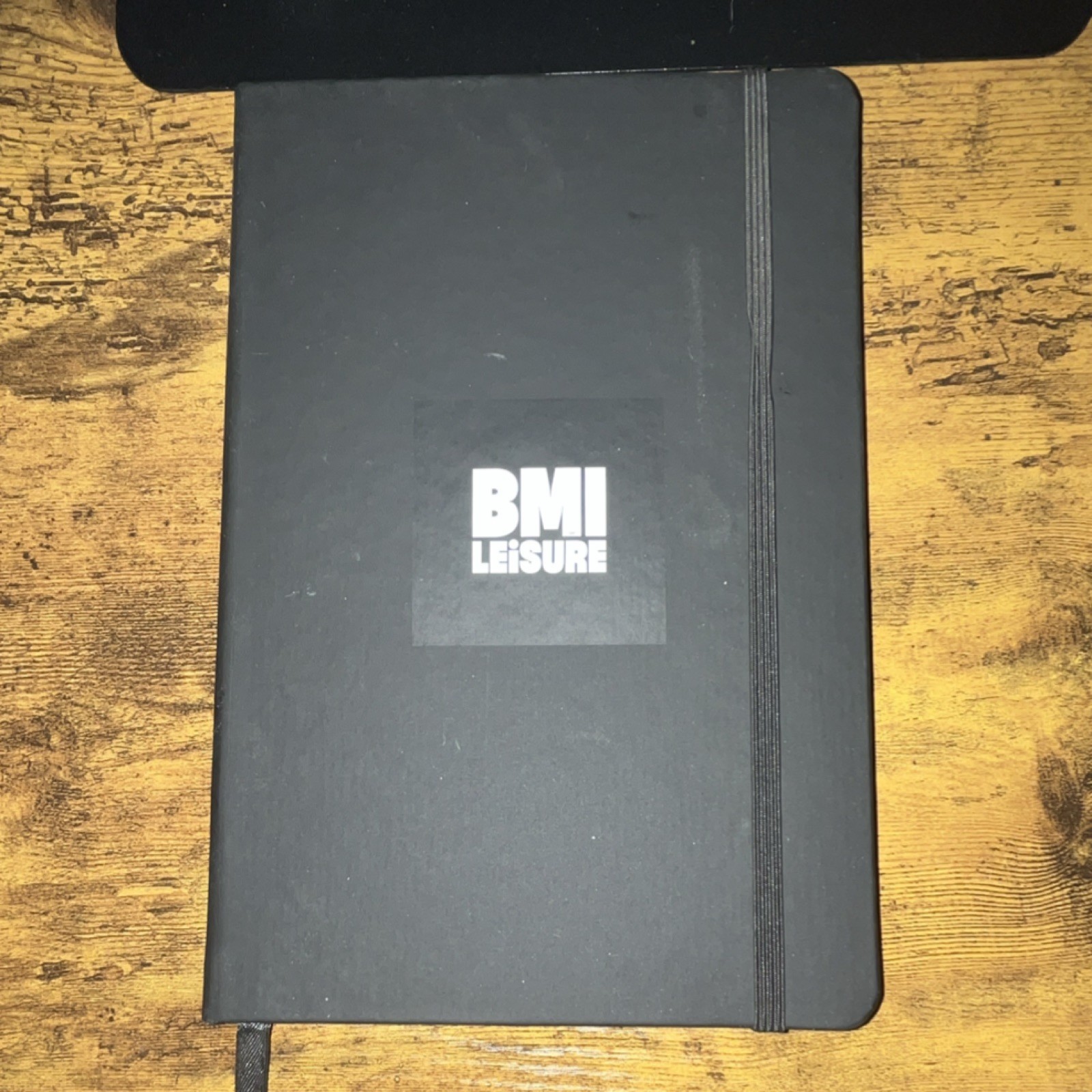 BMI Leisure Black Hardcover Lined Journal Notebook with Elastic Closure