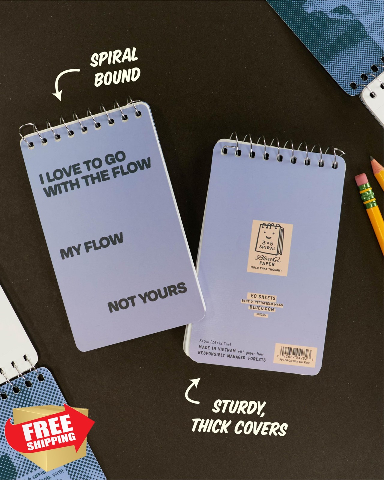 Blue Q Notebook I Love To Go With The Flow