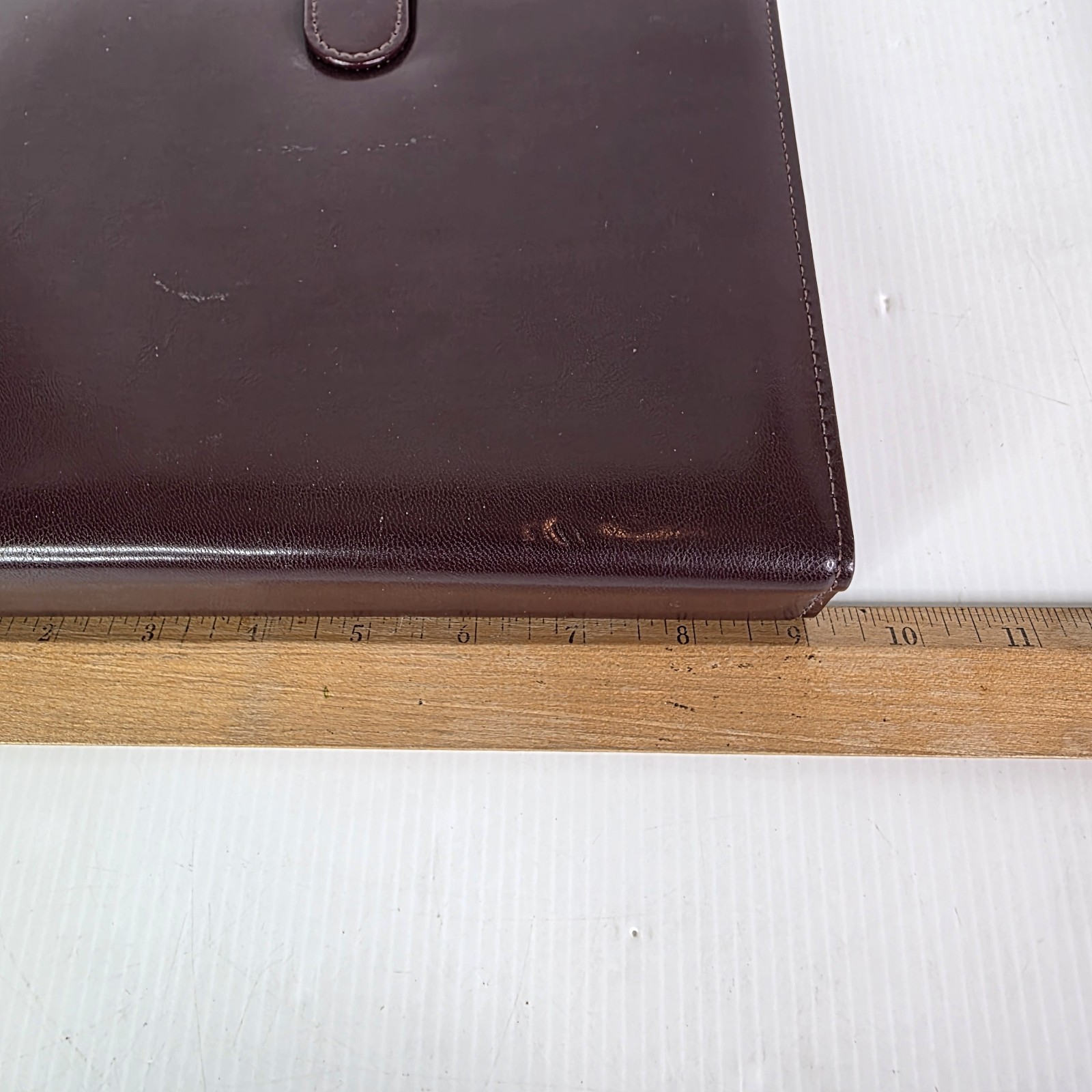 Vintage Rolodex Personal Organizer 8.5×6.5 Faux Leather 6 Ring Burgundy Snap