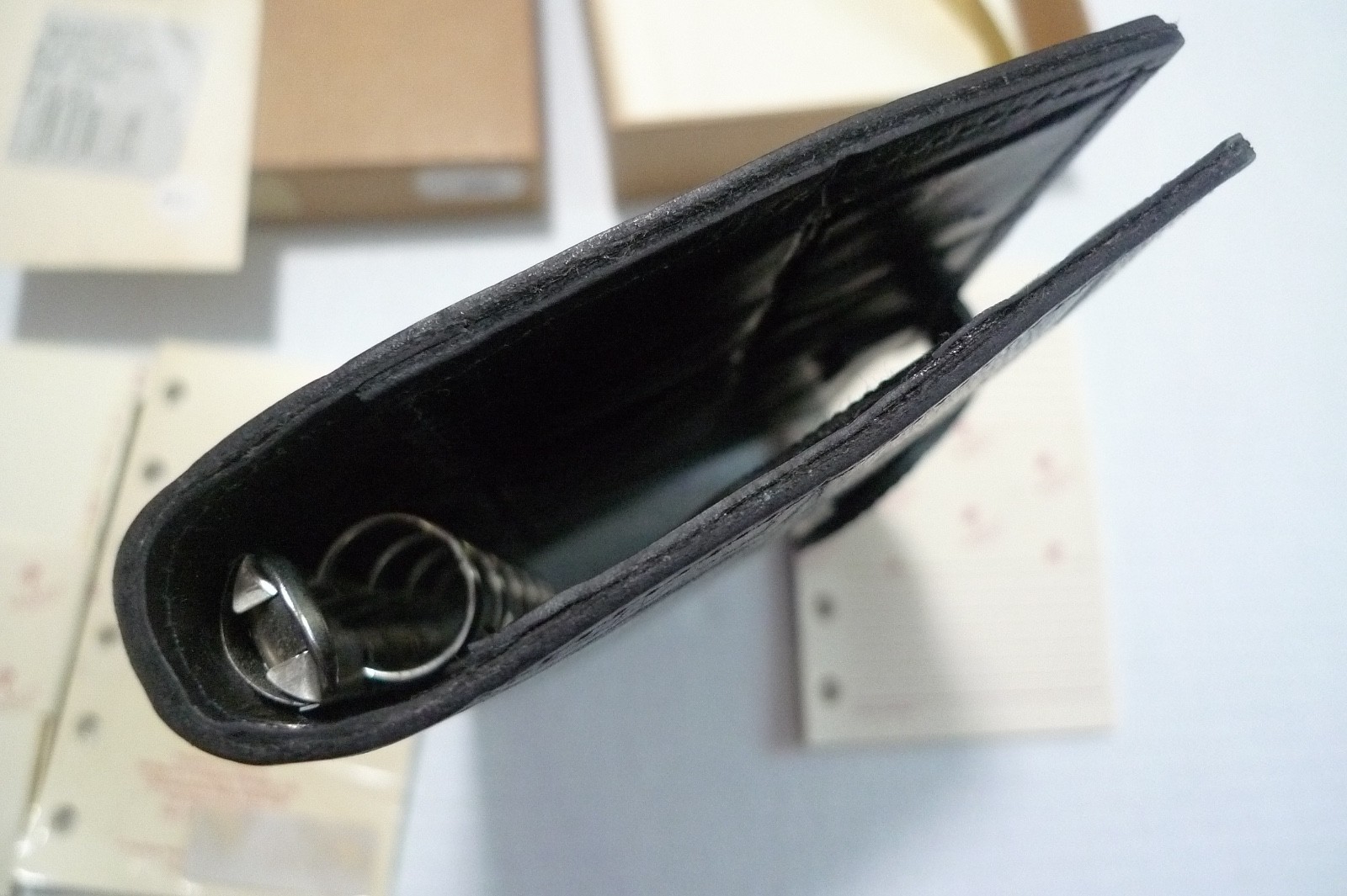 MULBERRY – POCKET BOOK AGENDA – MADE @ UK – BLACK CONGO LEATHER – NEW OLD STOCK