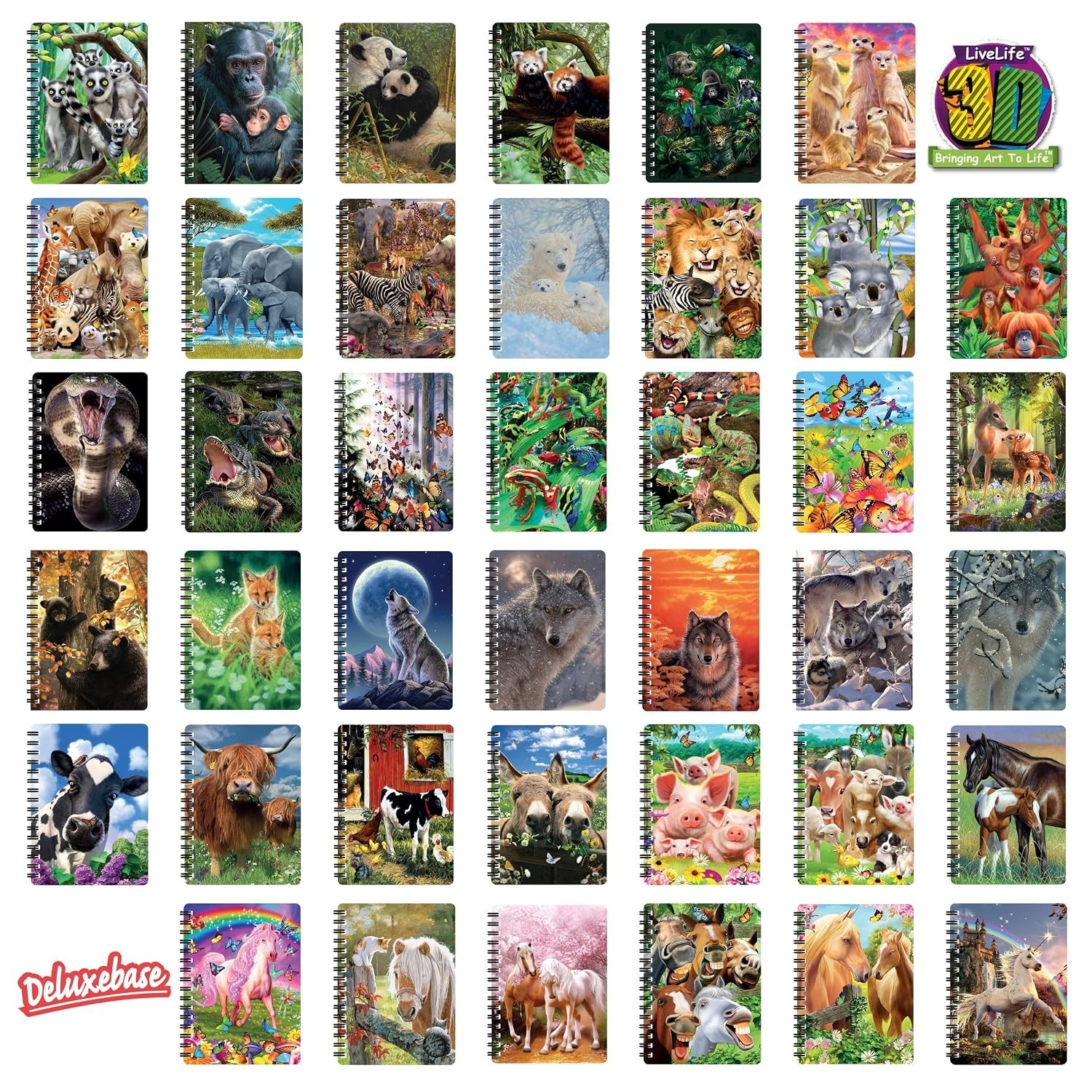 Deluxebase 3D LiveLife Notebook – Recycled A6 Journal with Highland Cattle Cover