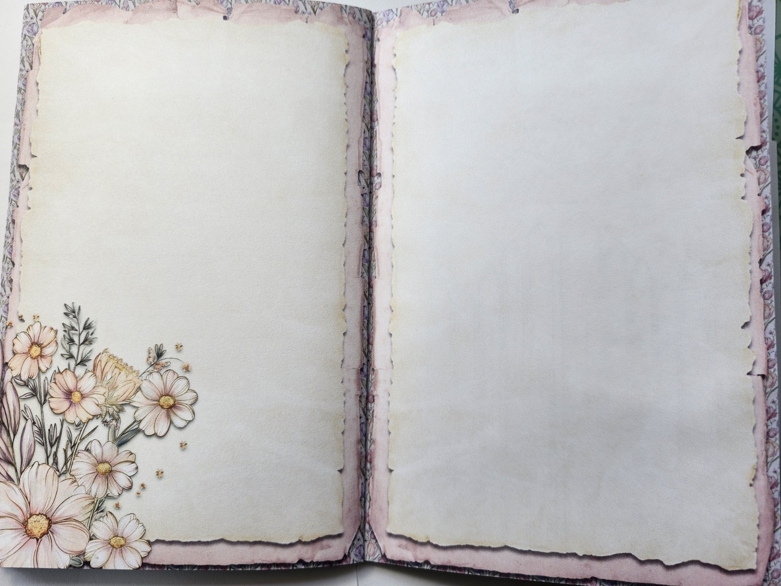 Junk Journal Blank Booklet “SPRING FLING” HANDMADE Easter Spring Florals LG 40pg