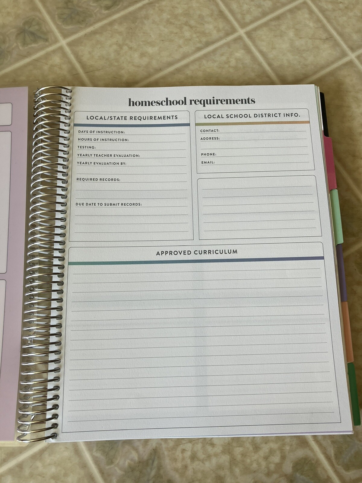 Undated Homeschool Planner 8.5″ x 11″ 12-Month Metallic Wildflower Erin Condren