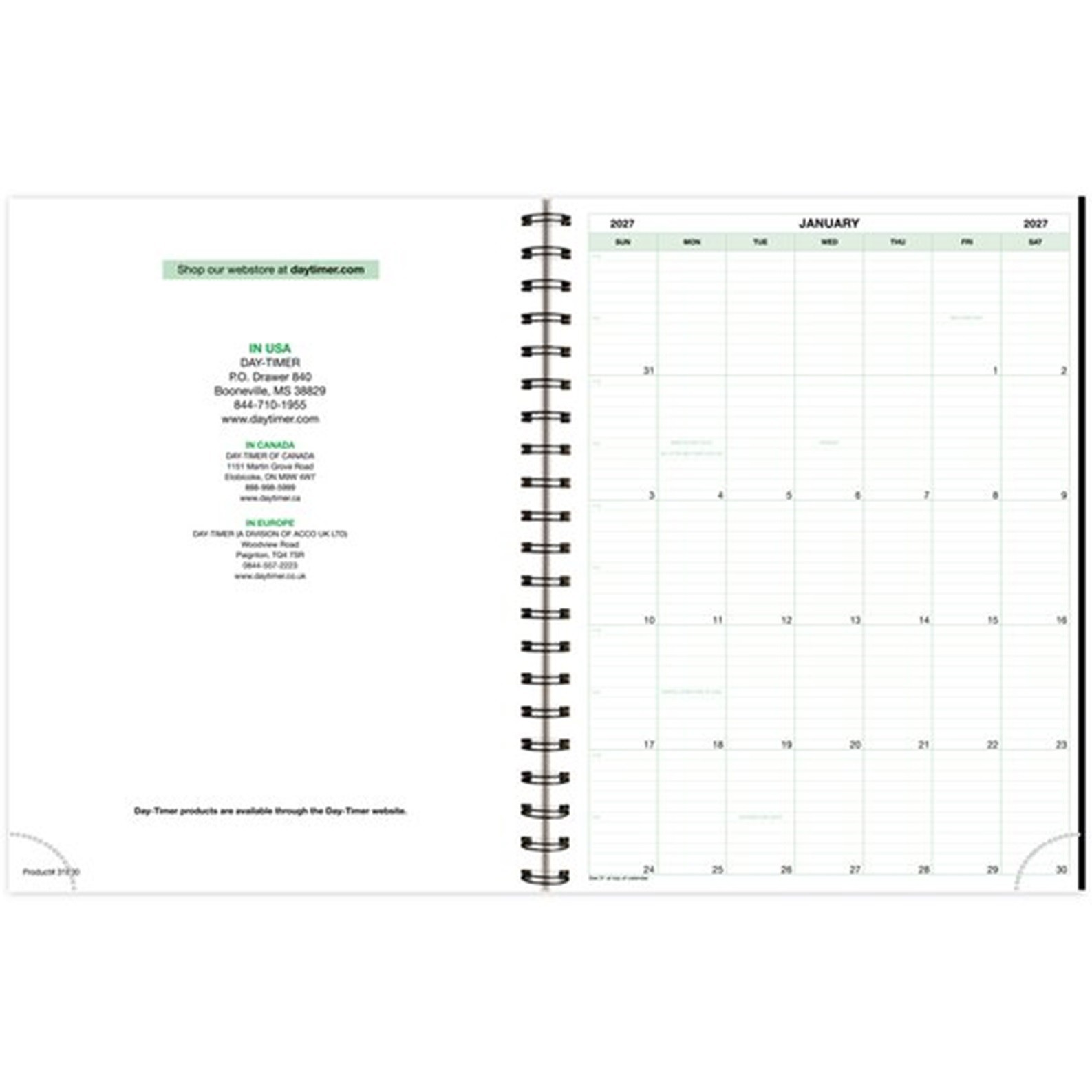 Day-Timer Jan-Dec 2027 Two Page/Day Reference Planner Refill, Notebook, 8.5×11
