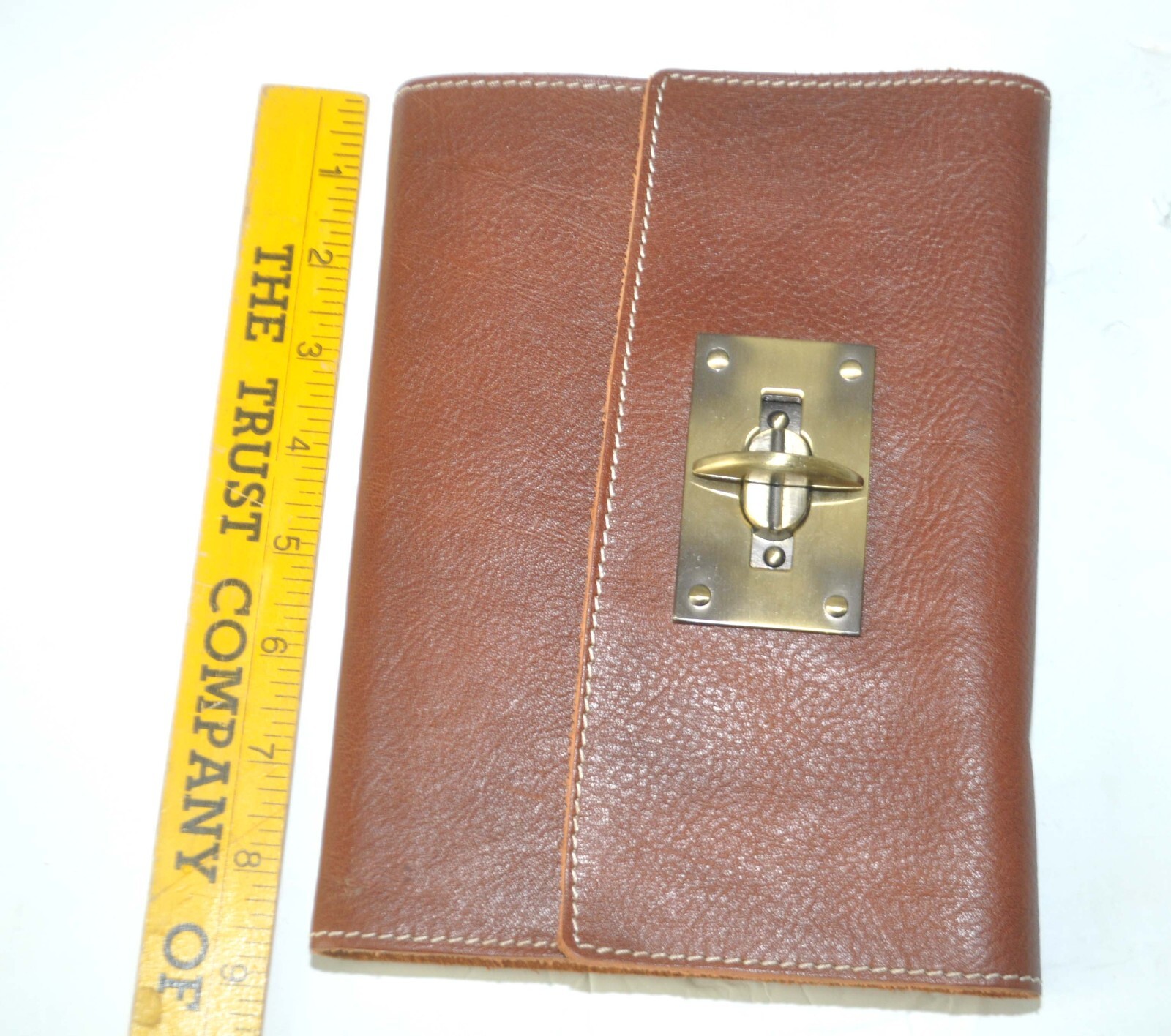 Papyrus Leather w/ Brass Closer Journal Notebook Made in Italy
