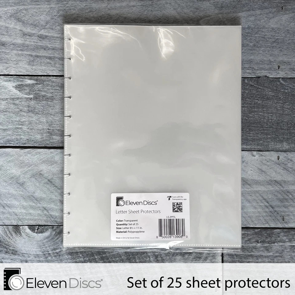 Letter Sheet Protectors for Discbound Notebooks fits Circa, Arc, TUL (Transpa…