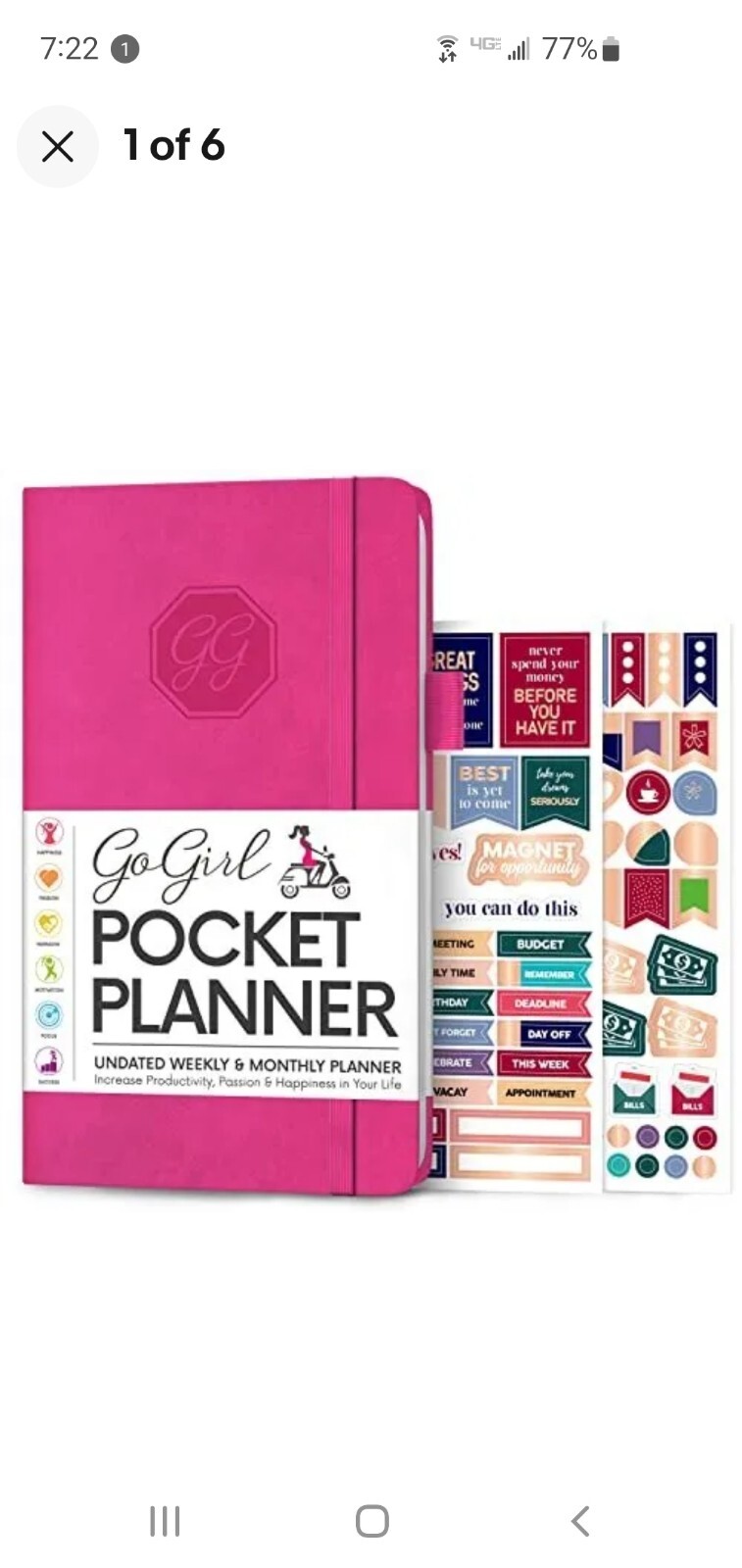 GoGirl Planner and Organizer for Women – Pocket Size Weekly Planner Goals Jou…