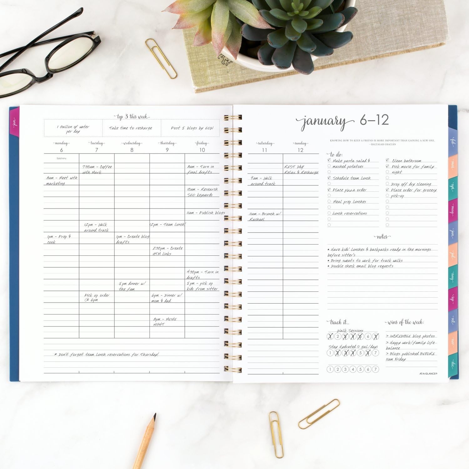 2025 Planner, Weekly & Monthly, 8-1/2 x 11, Large, Harmony, Denim (1099-905-20-2