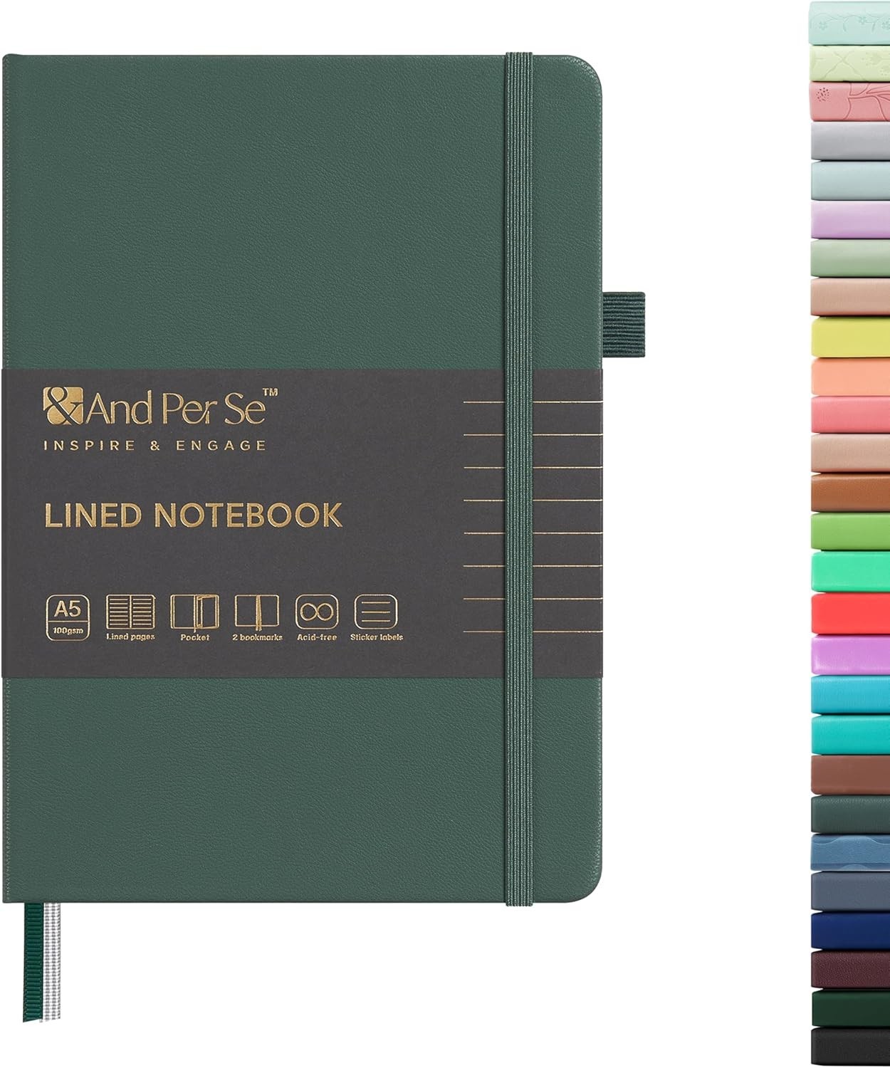 Lined Journal Notebook, 160 Pages, A5 5.7 x 8 inches College Ruled Thick Pape…