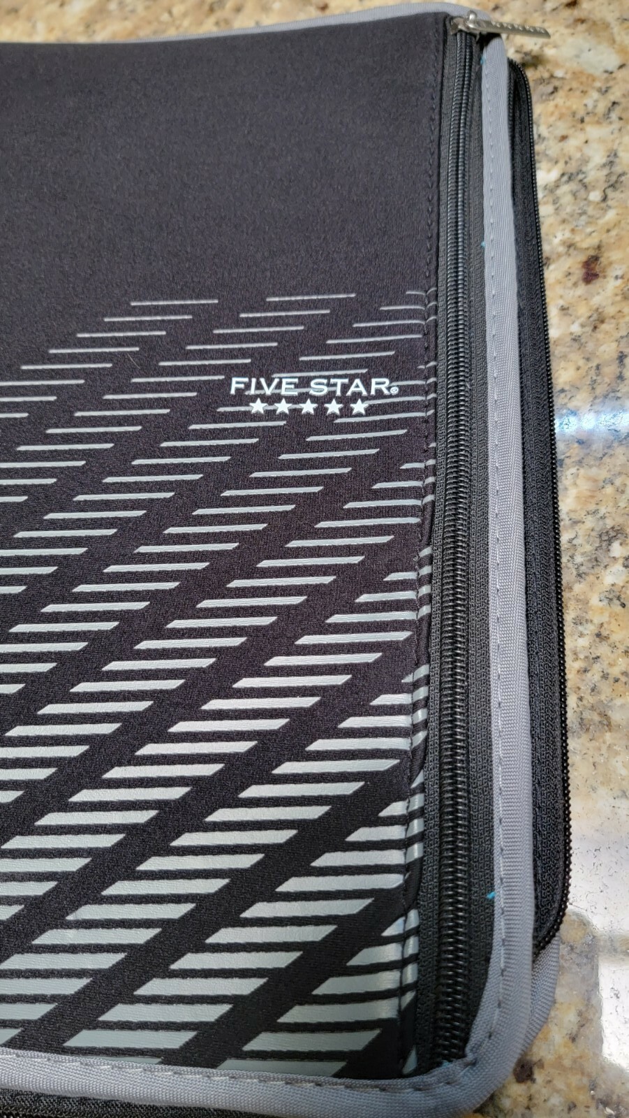 Mead Five Star 2″ Black Gray Zipper Binder NEW NWOT School College Organizer