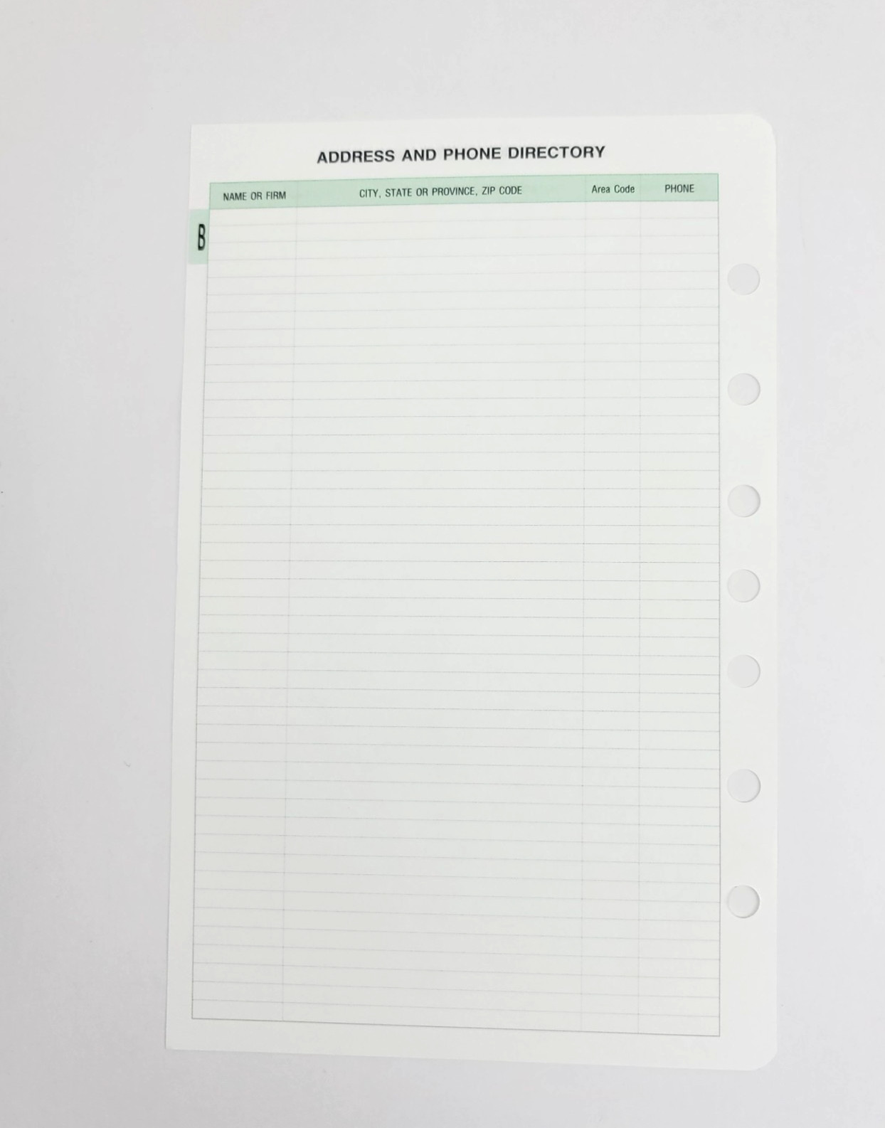 Franklin Covey Classic Size Lined Planner Paper Address Tabbed Dividers Inserts