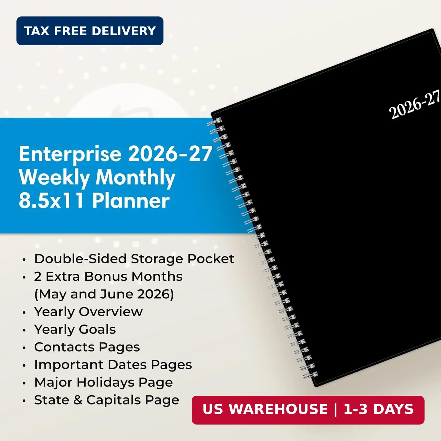 Blue Sky 2026-2027 Weekly and Monthly Academic Year Planner Calendar, July 2026
