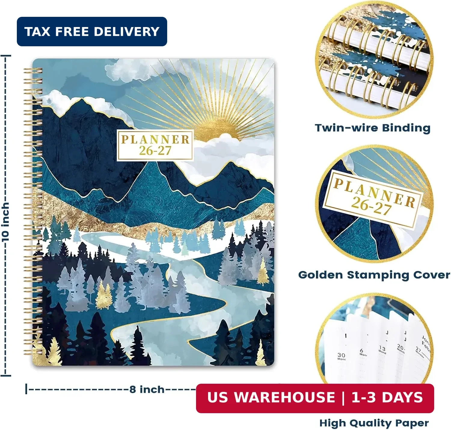 2026-2027 Planner – JUL 2026 – JUN 2027, Planner 2026-2027, 8” x 10”, Planners