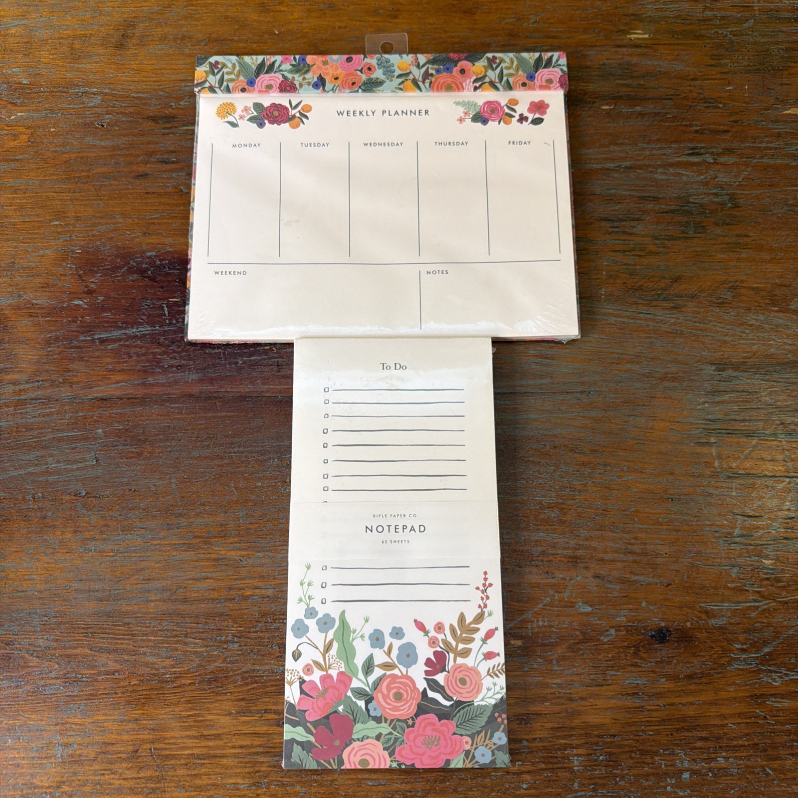 Rifle Paper Co. Weekly Planner & To Do Magnetic Note Pad. All New In Garden Rose