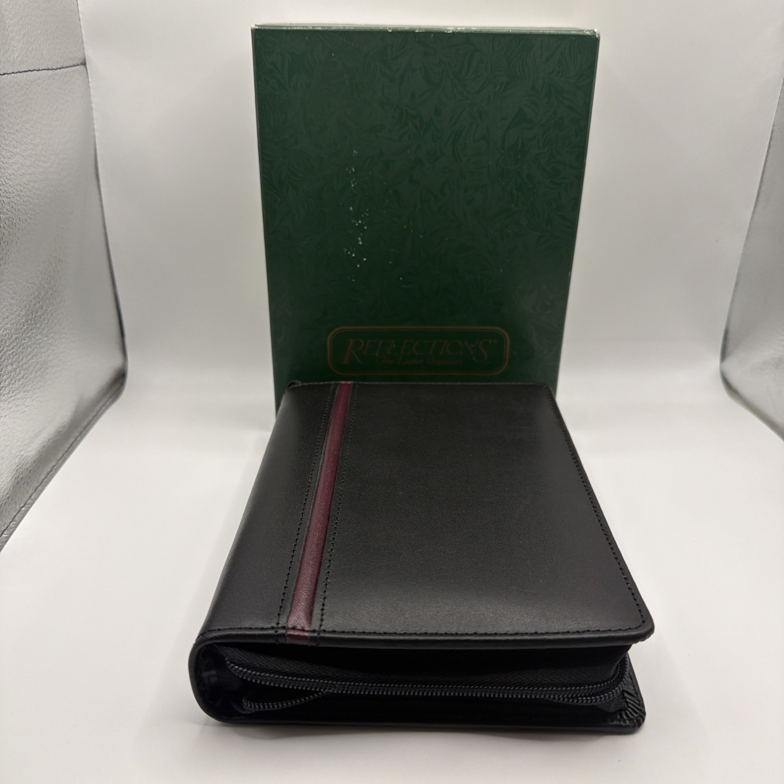 Reactions Daily Planner Binder 6 Ring Dat-A-Genda Leather Zip 1993 1994 1995