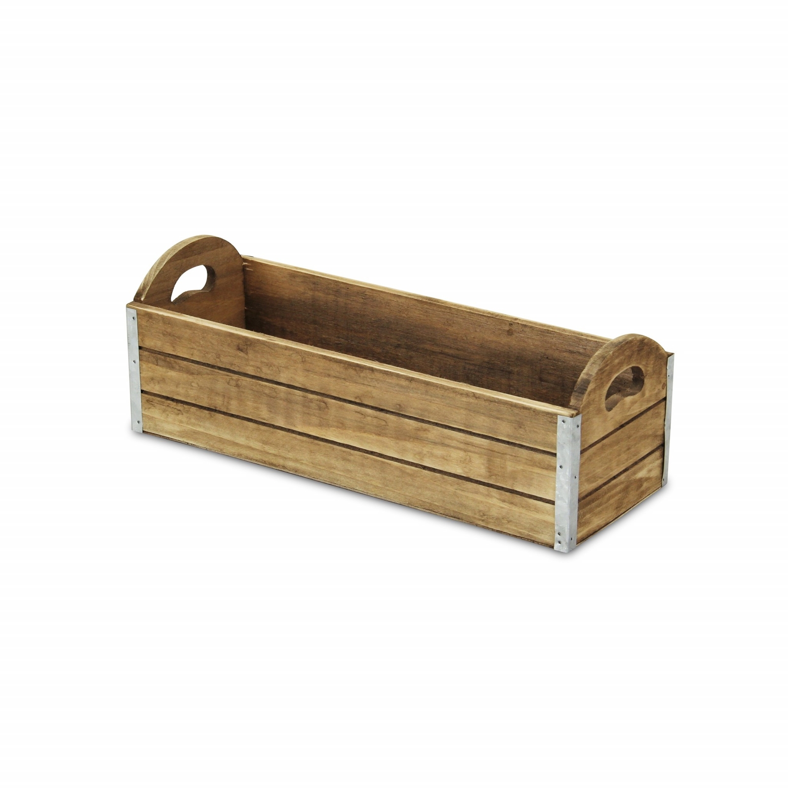 14″ Brown Solid Wood Organizer Box