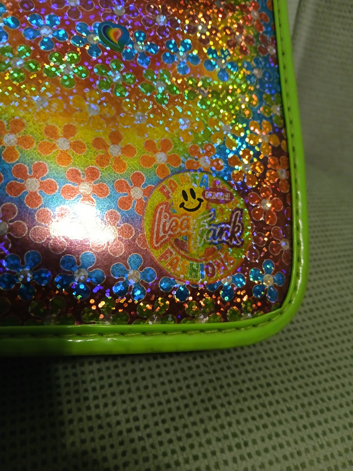 Vintage Lisa Frank Holographic Groovy Flowers Zippered Mini Planner 90s – y2k