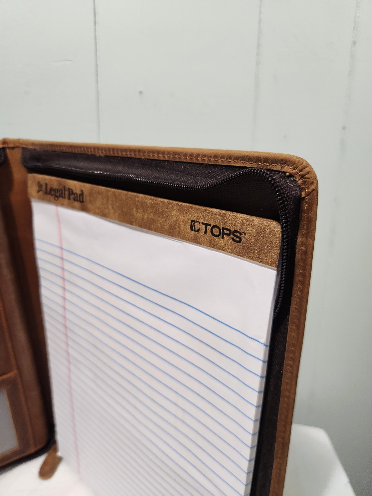 Ringsun Leather Portfolio Organizer with Zipper Padfolio