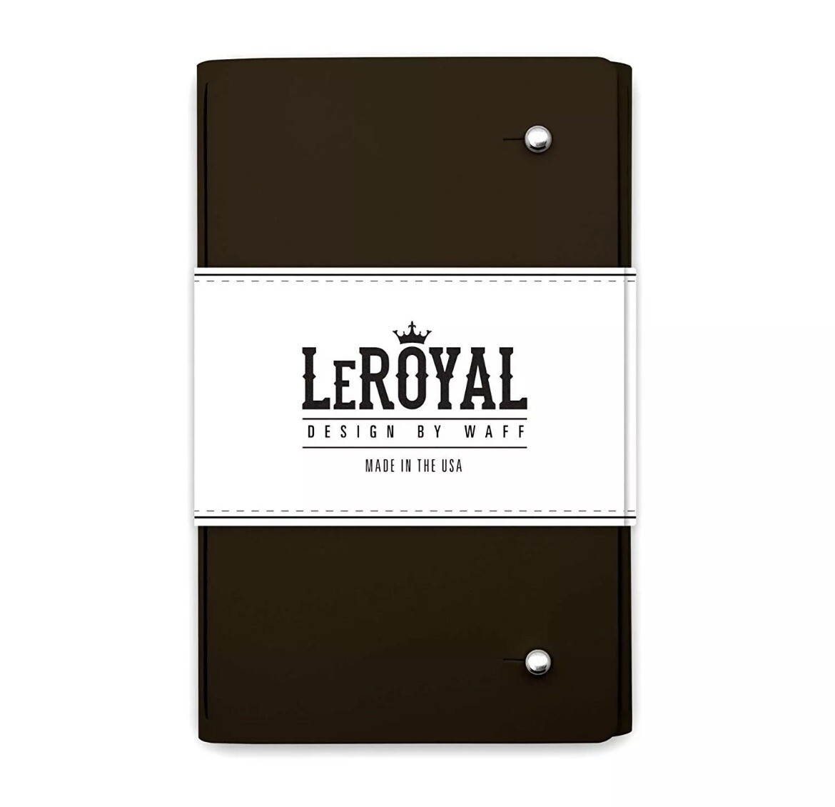 NEW WAFF Le Royal Leather Cover Notebook Journal Lined Paper 5.75″ x 8″ Black