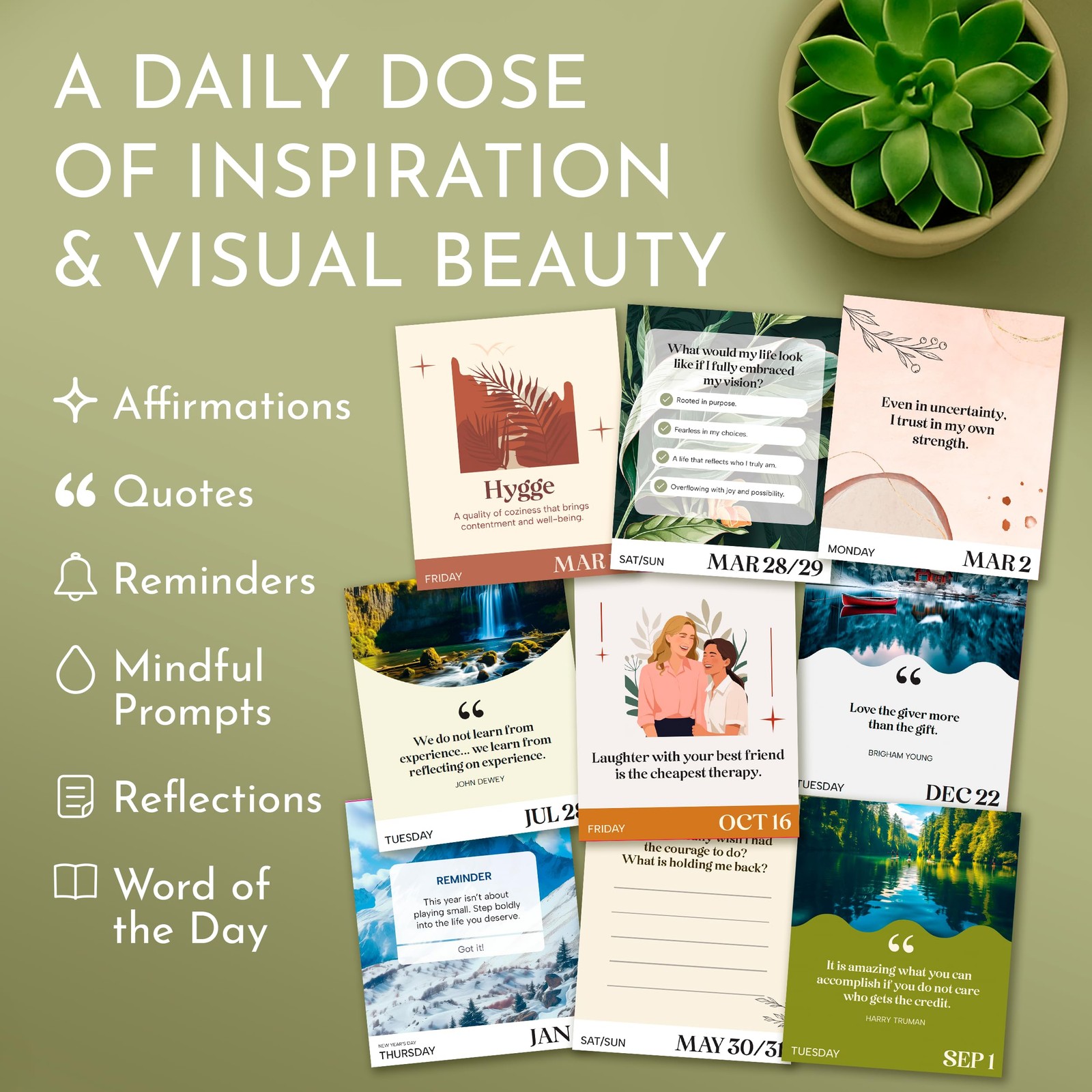 Mindfulness Desk Calendar 2026 – Daily Inspirational Page-A-Day