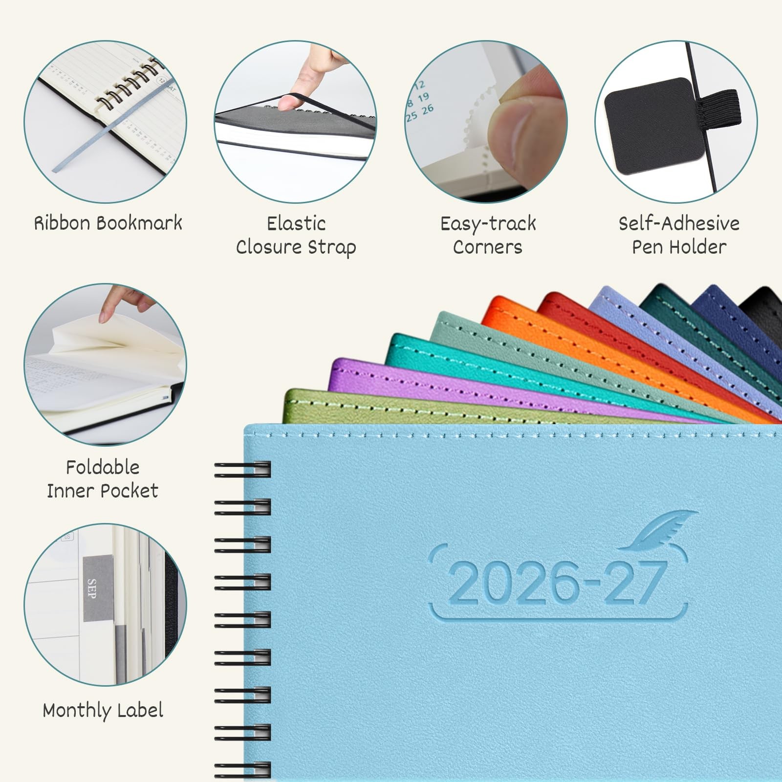 Pocket Planner 2026 2027 Weekly Monthly 3.5×6 Inch Small Academic Calendar
