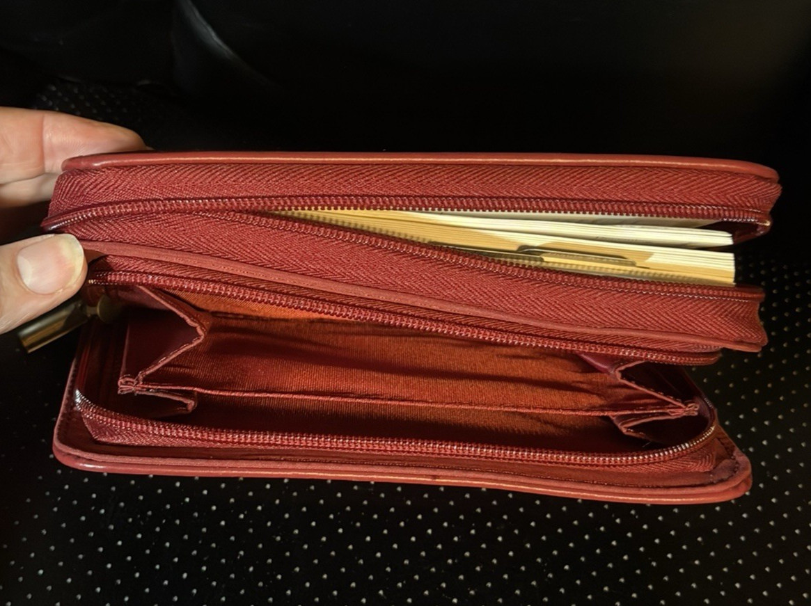 Mundi Mundex Daily Planner Address Book Maroon Zip Close Organizer Red Wallet