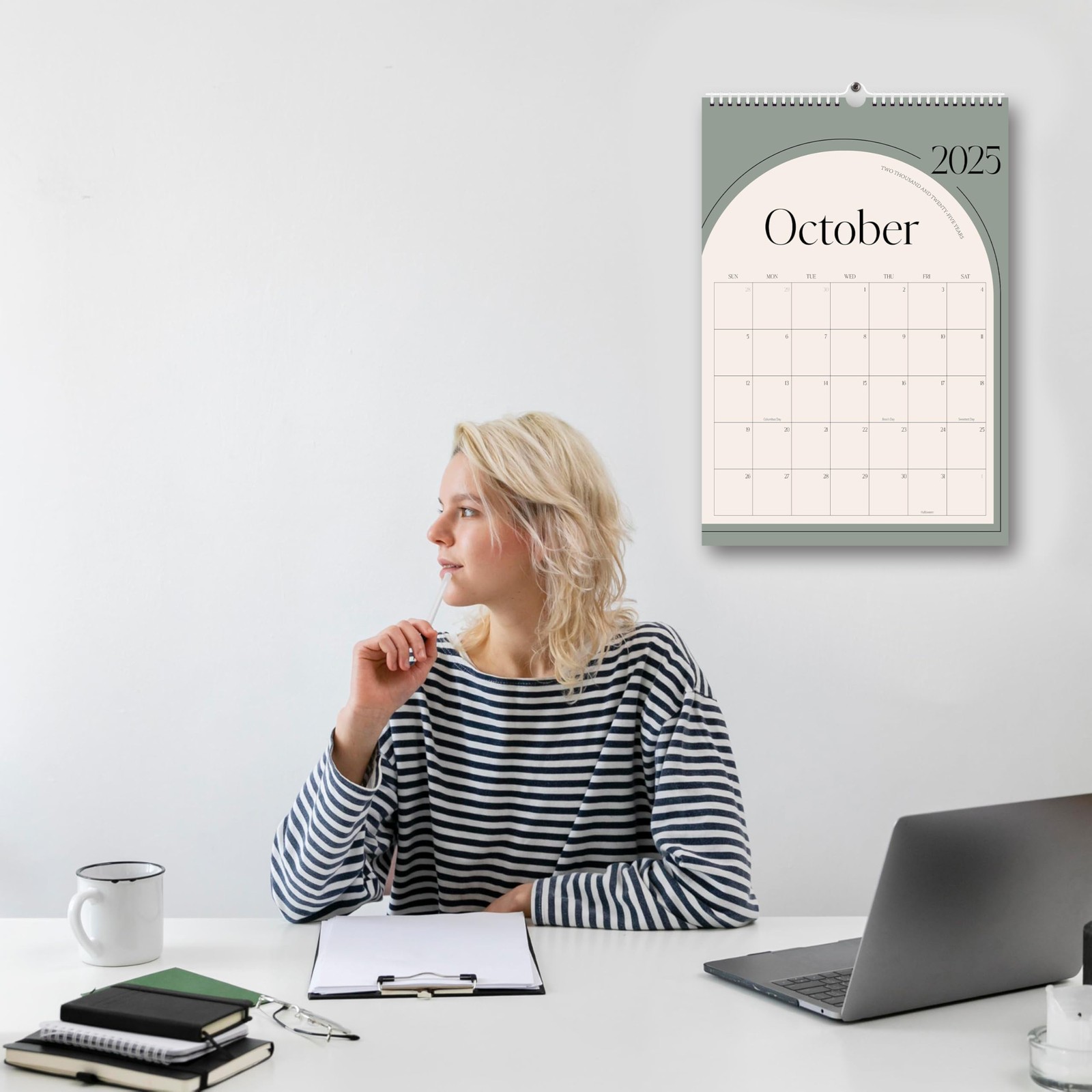 Aesthetic 2026 Wall Calendar – 12 Monthly Jan 2026-Dec 2026, Green Vertical