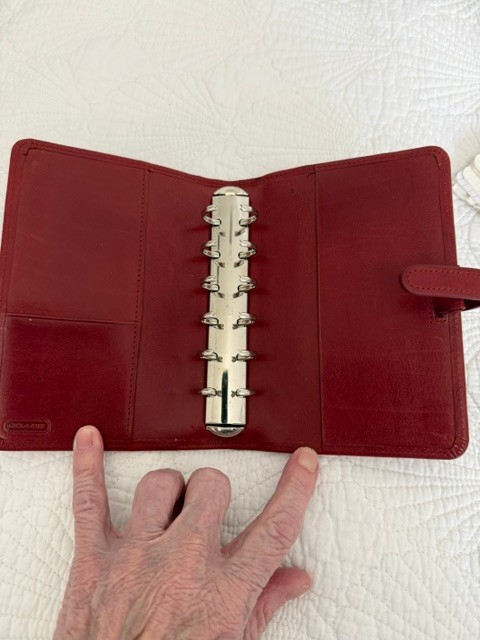 Vintage Coach Red Leather Address/Journal Notebook with Tabs 4 1/2″ X 6″ 6 Rings