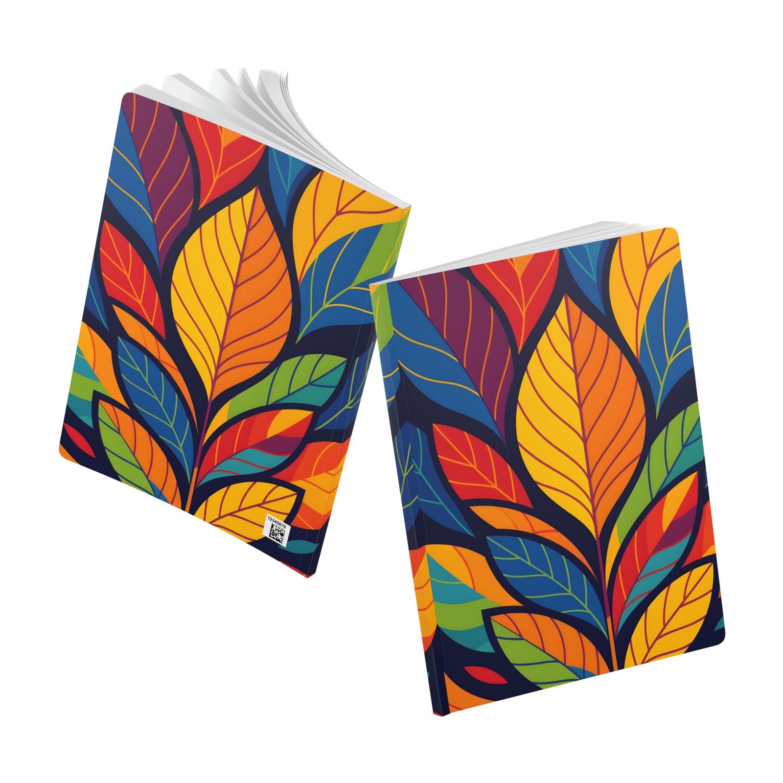 Colorful Leaf Pattern Journal | Softcover Notebook