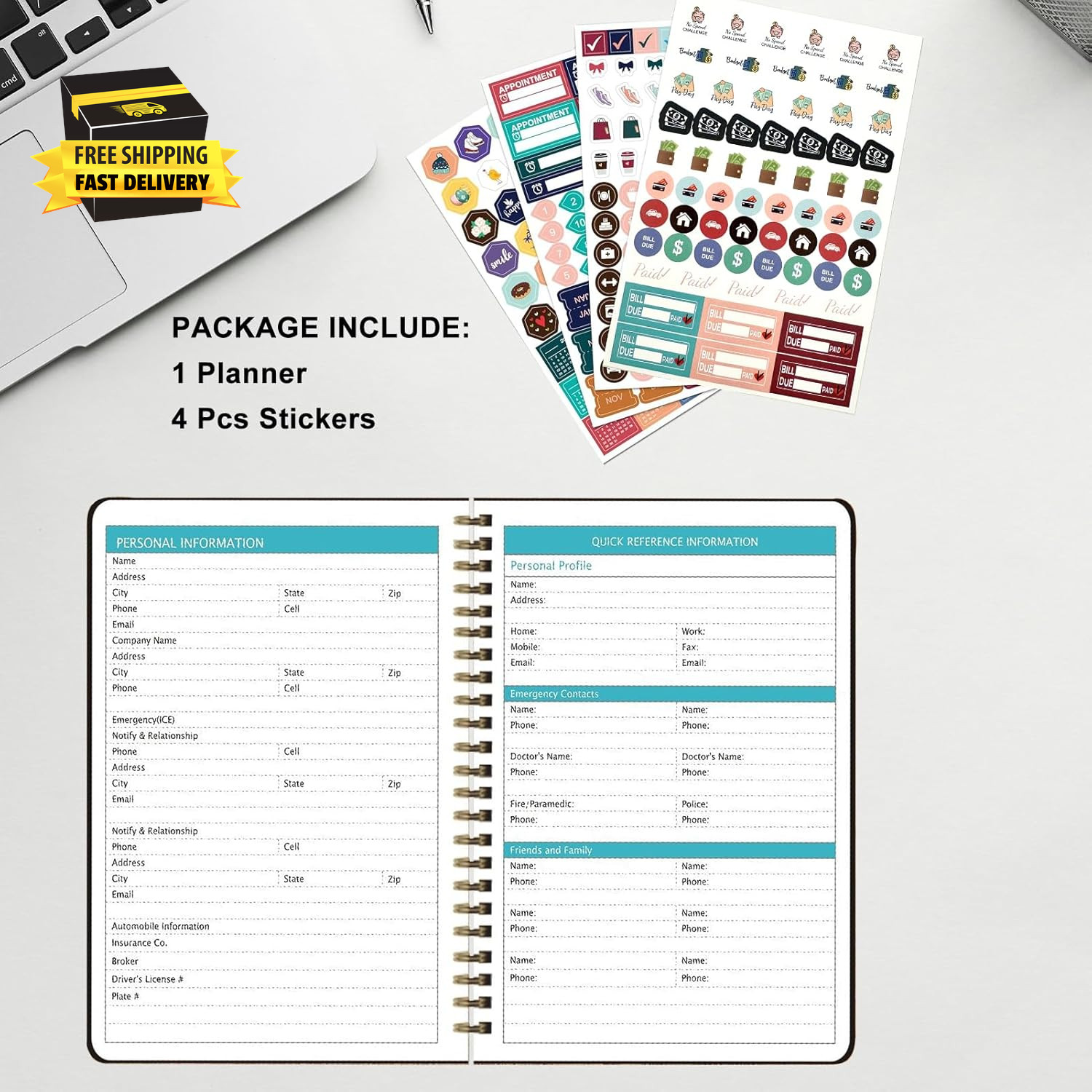 Monthly Planner 2026-2028, Monthly and Weekly Calendar Notebook for Office Work