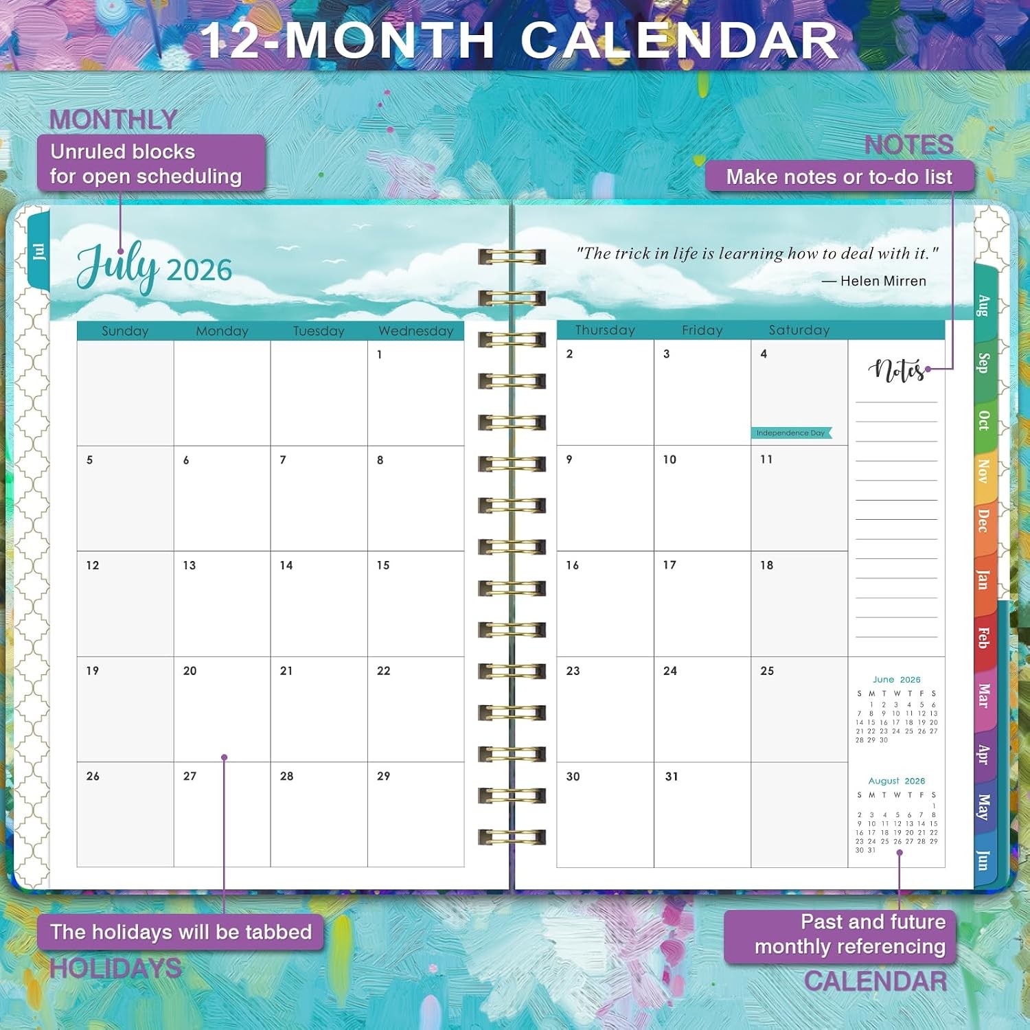 2027 Academic Planner 2026-2027 Daily Weekly Monthly Student Teacher Calendar