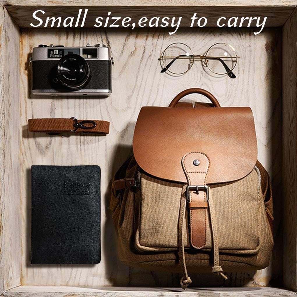 Black B6 Notebook 720 Pages Thick Leather Journal Gift for Travelers Artists