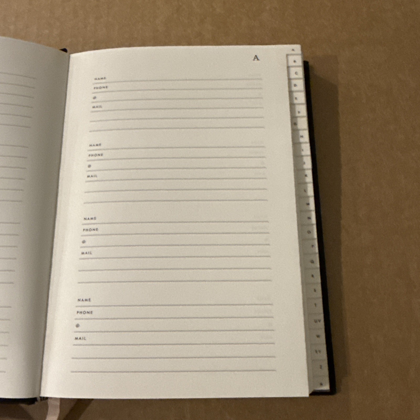 Rifle Paper Company Keepsake Gift Address Book Gold Floral Embossed Black Linen