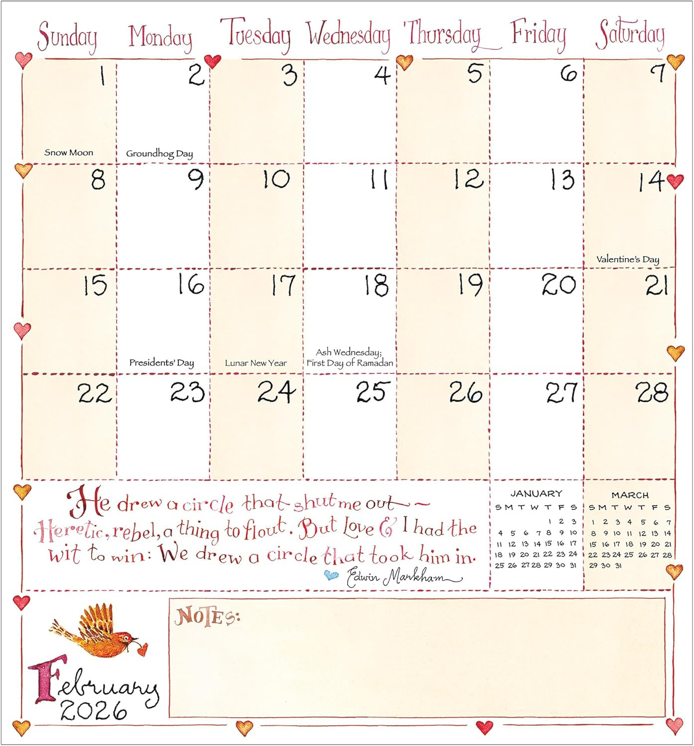 2026-2027 Susan Branch Small Monthly Pocket Planner with 2 Page Large Calendar G