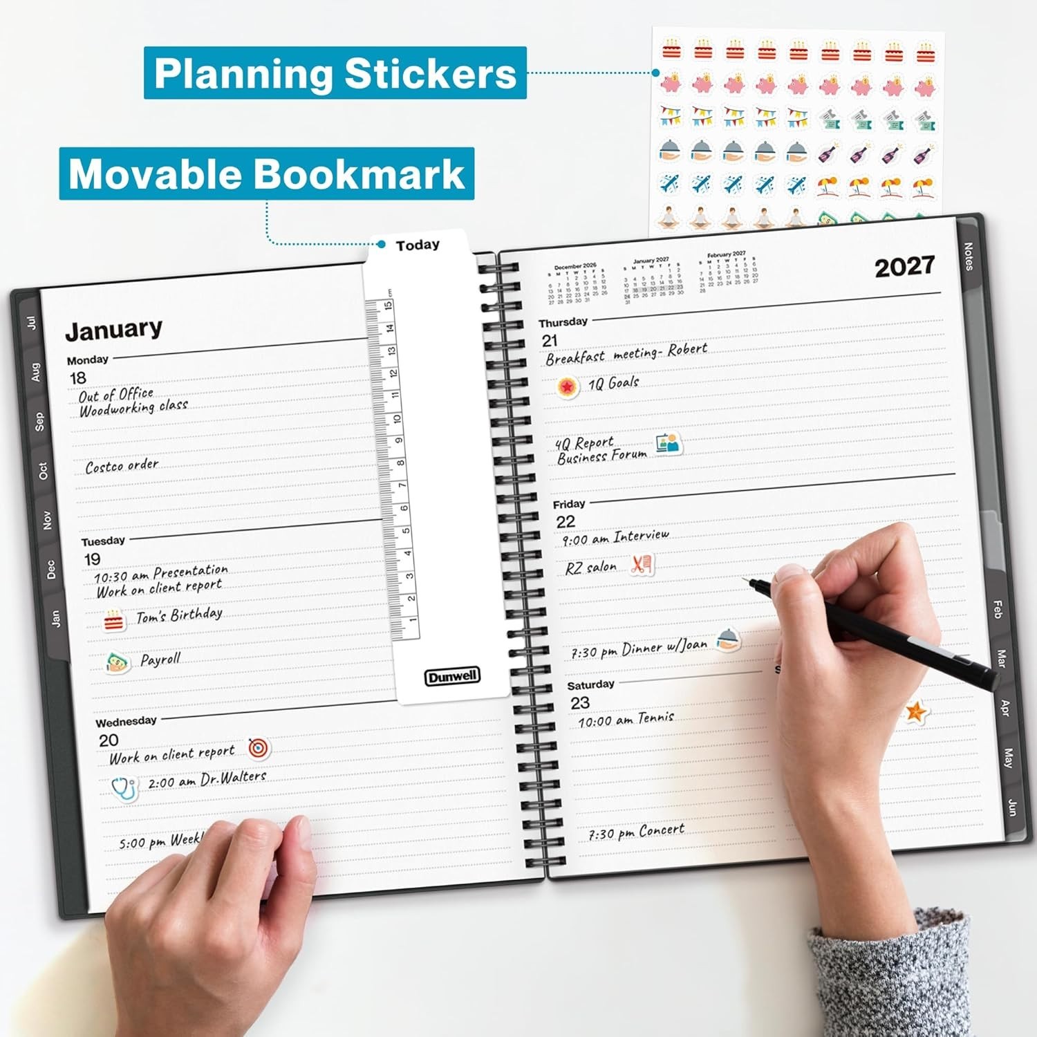 Planner 2026-2027 8.5×11, July 2026 to June 2027, Weekly and Monthly Academic…