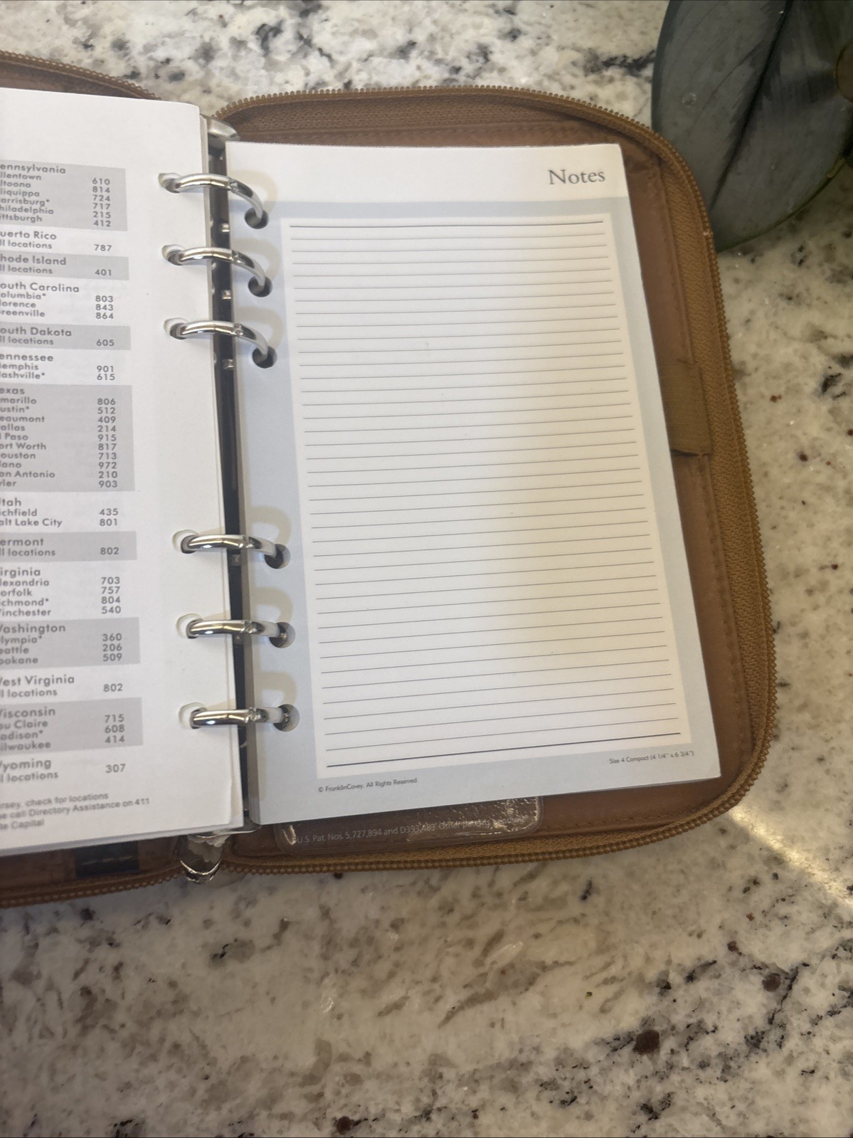 Franklin Covey? Compact Brown Leather Planner Organizer Wallet Binder READ