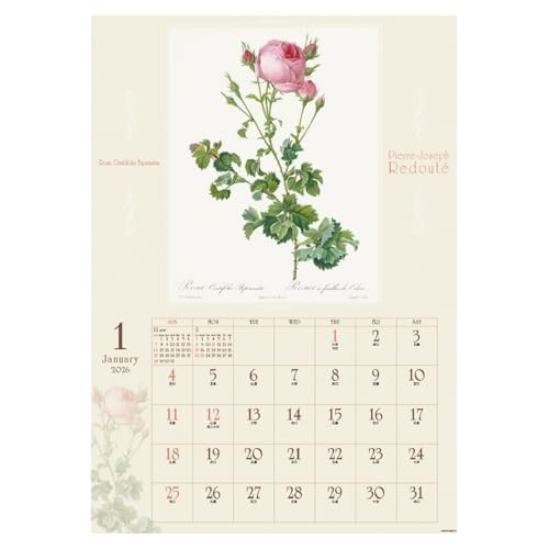 2026 Redouté Wall Calendar with Rose Scentfrom JP
