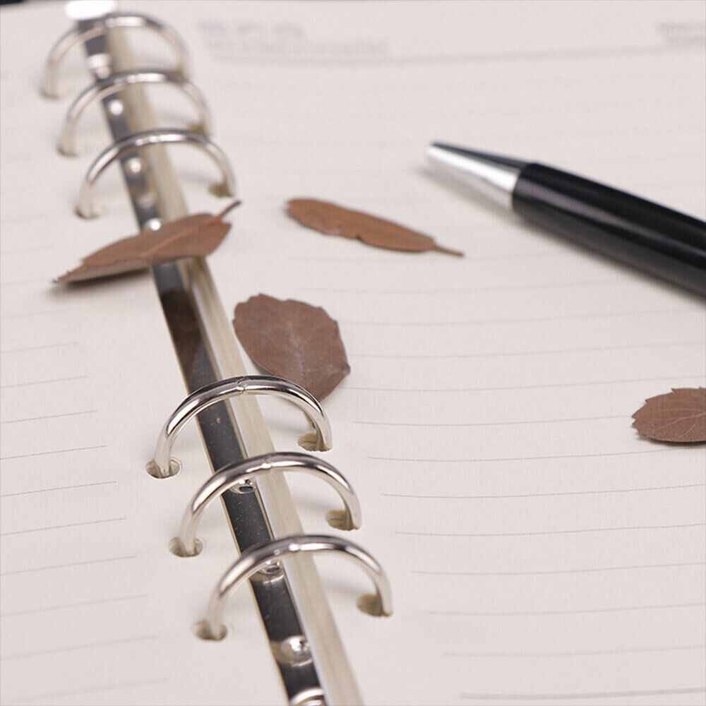 A5 Classic Refillable Notebook Loose Pocket Leather 6 Holes Ring Binder 11 color