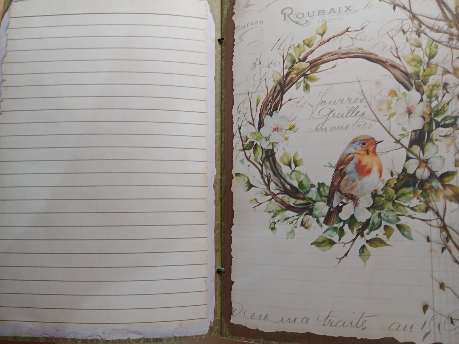 Junk Journal Booklet “OSTARA 2″ Spring Renewal Cards, Lg 6″x9” 40pg Ephemera+