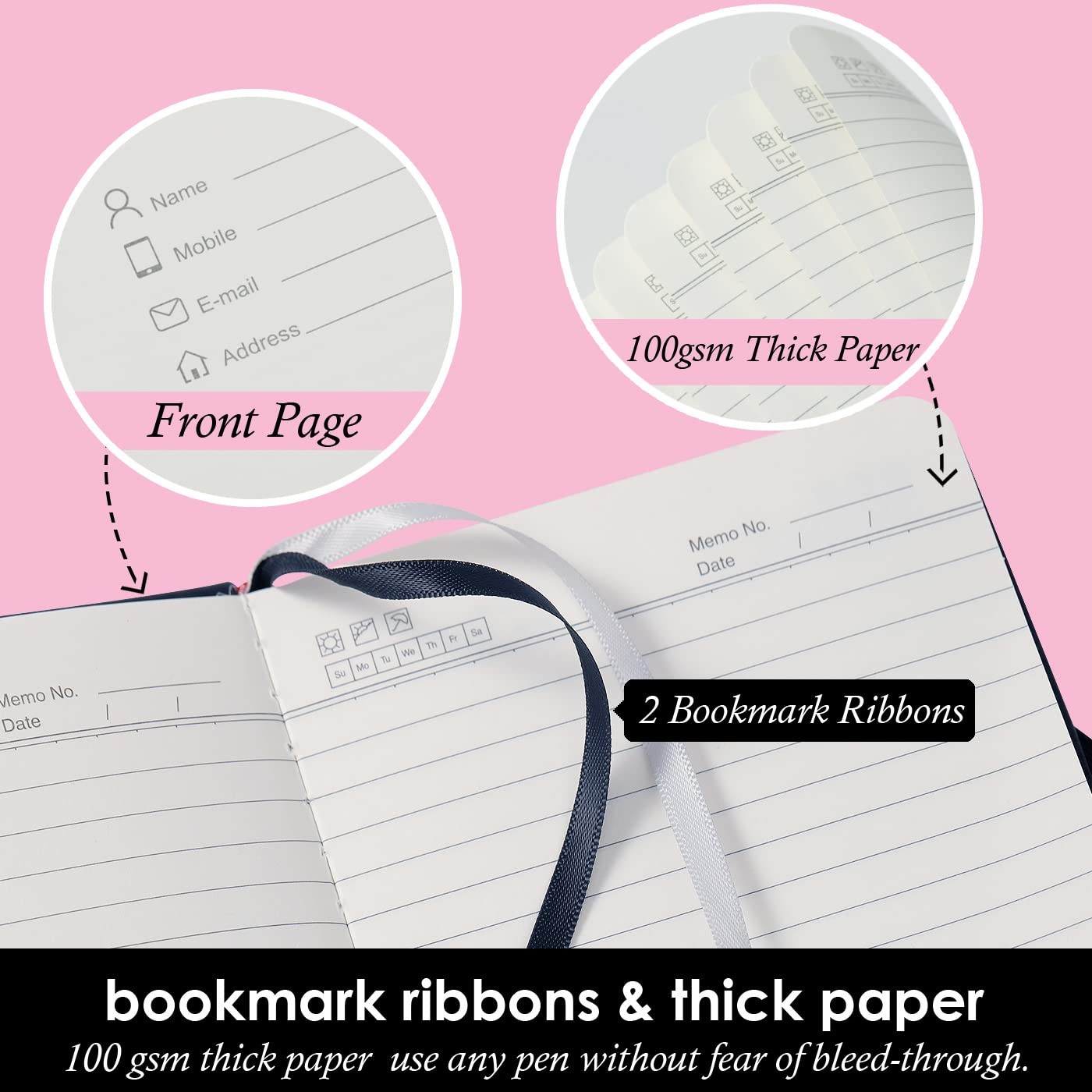 NIRMIRO 3 Pack Pocket Notebook Journal, Hardcover Small Mini Notebooks with P…
