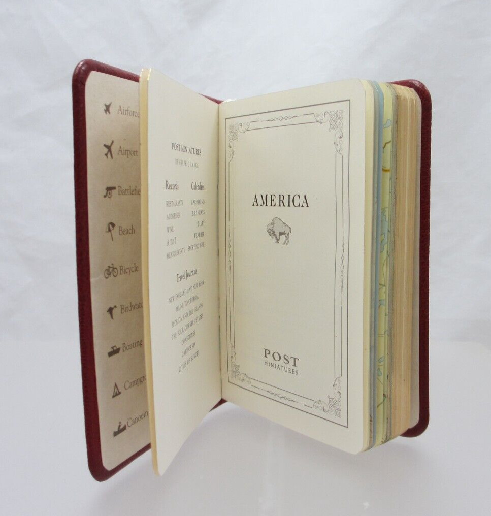 New England and New York Mini Notebook Guide Leather Cover Post Miniatures RED