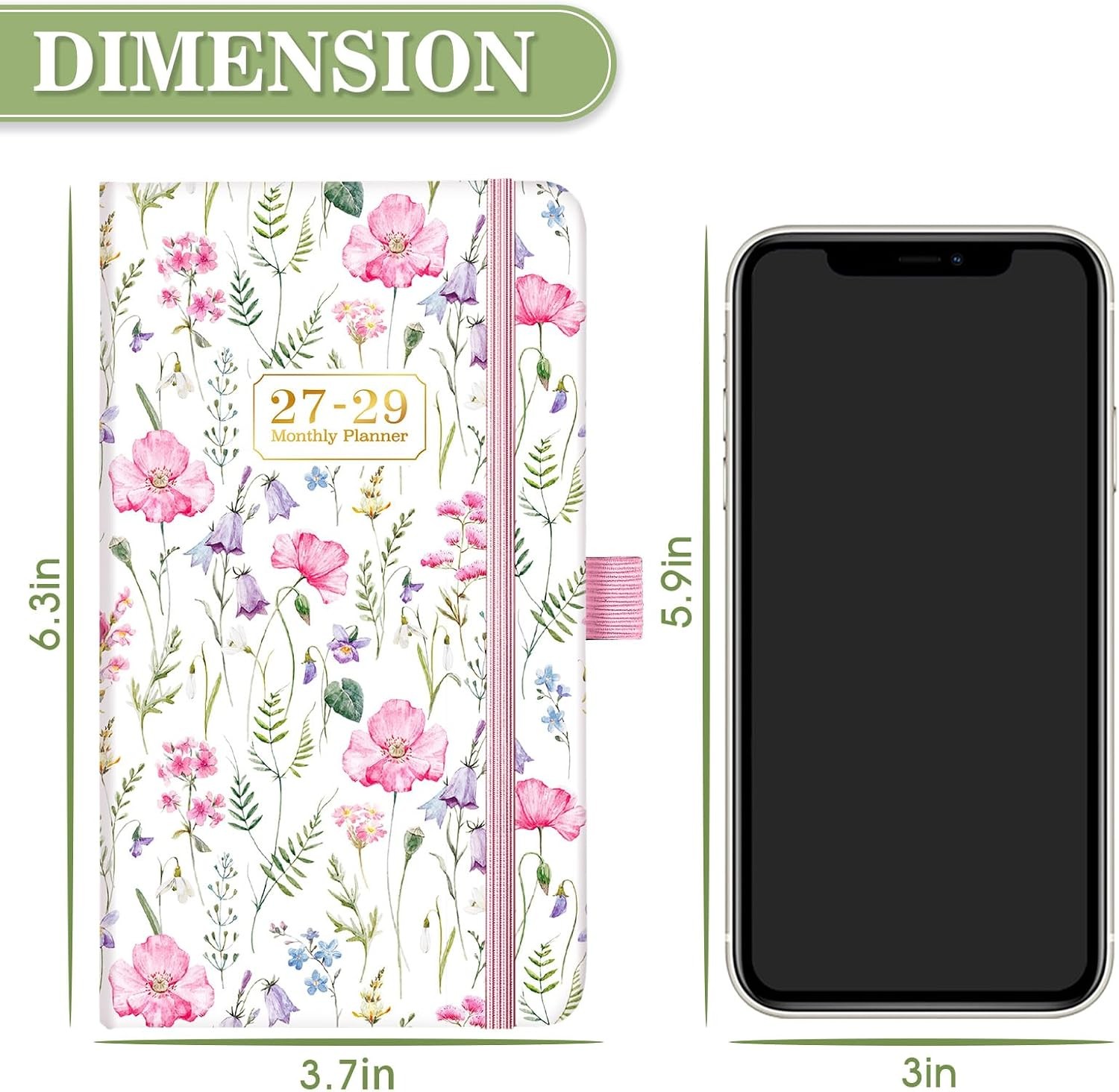 Pocket Calendar 2027-2029 – 3 Year Monthly Planner 2027-2029, January 2027 –