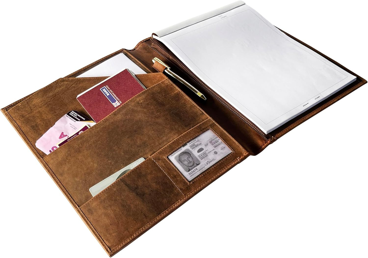 Leather Business Portfolio by | A4 Conference Folder Gift for Men & Women | Han