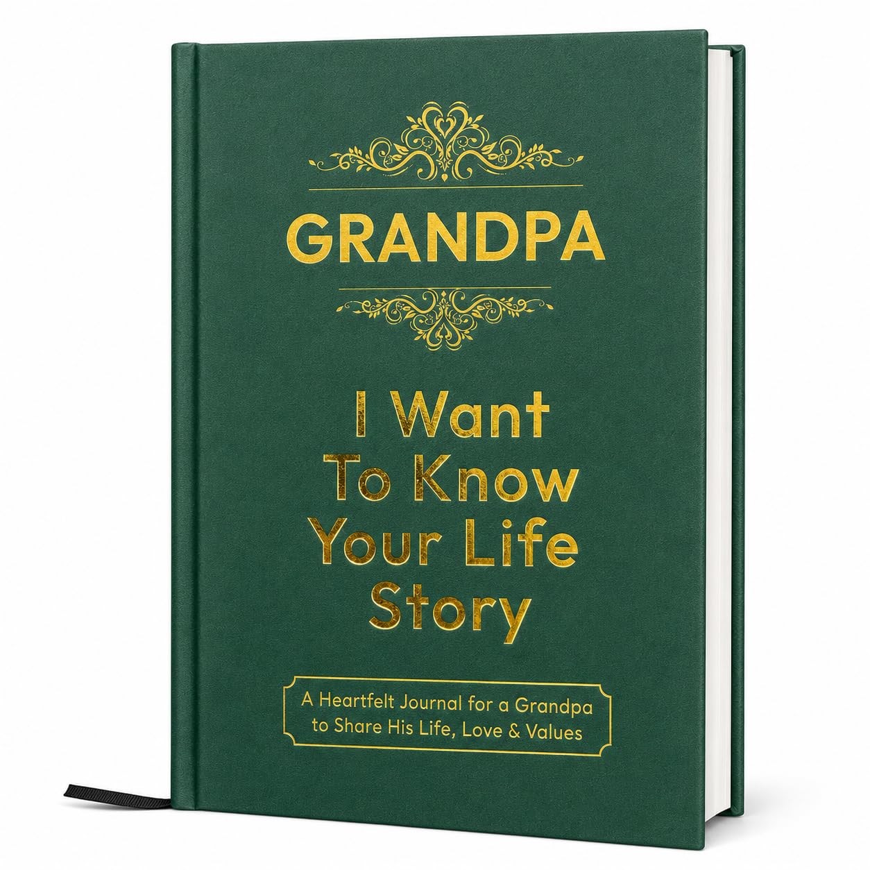Grandpa Gifts, I Want to Know Your Life Story Leather Journal (Hardcover): Ke…